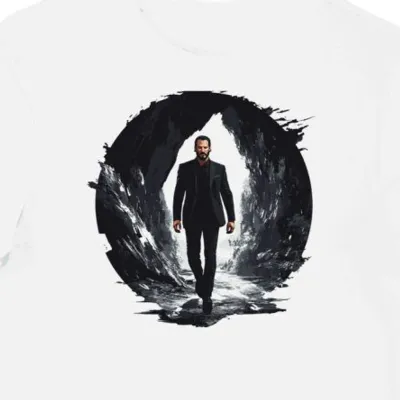 Koszulka męska biała z motywem John Wick