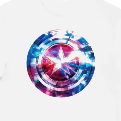 Koszulka męska biała z grafiką Captain America i motywem kina