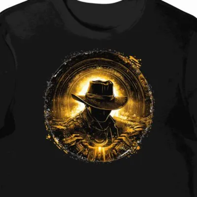 Koszulka męska czarna z motywem Indiana Jones legenda