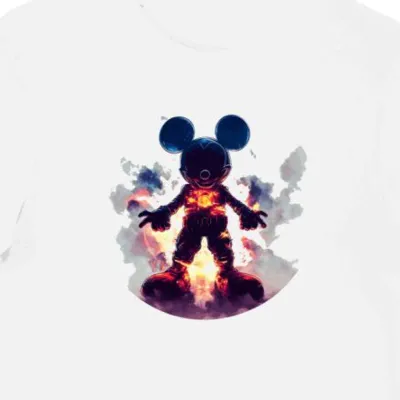 Koszulka męska biała z motywem CinemaAction i Mickey