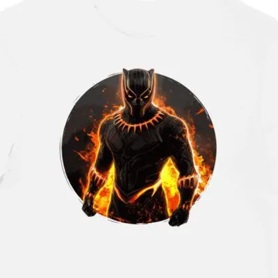 Koszulka męska biała z motywem Czarnej Pantery Wakanda
