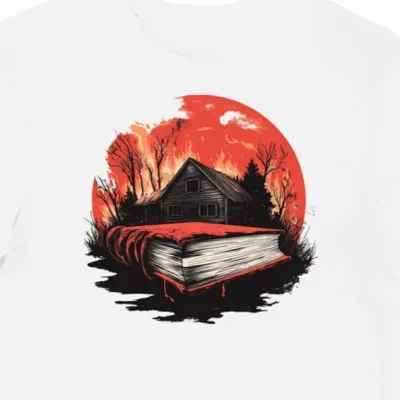 Koszulka męska biała z motywem kultowego filmu horroru