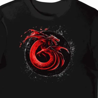 Koszulka męska czarna z nadrukiem rodu Targaryen