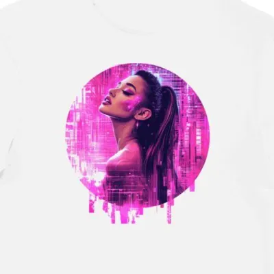 Koszulka męska biała z grafiką Ariana Grande