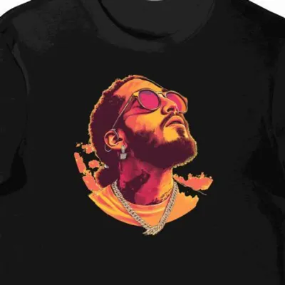 Koszulka męska czarna z motywem artysty Post Malone