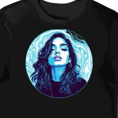 Koszulka męska czarna z motywem muzycznym Dua Lipa