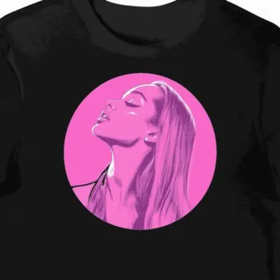 Koszulka męska czarna z motywem Ariana Grande