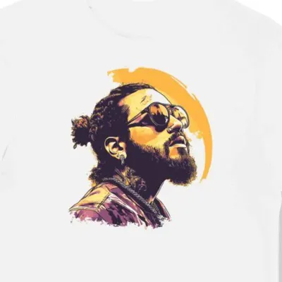 Koszulka męska biała z nadrukiem Artysty Post Malone