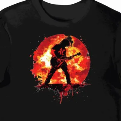 Koszulka męska czarna z nadrukiem zespołu rockowego ACDC