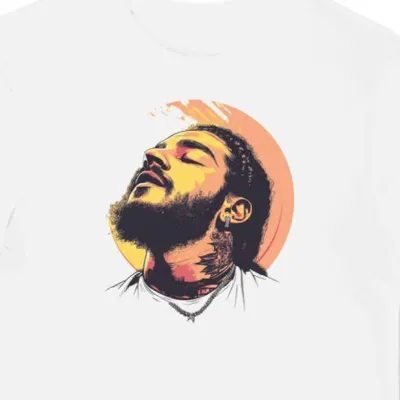 Koszulka męska biała z motywem Post Malone