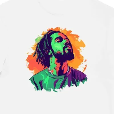Koszulka męska biała z motywem J Cole hip-hop