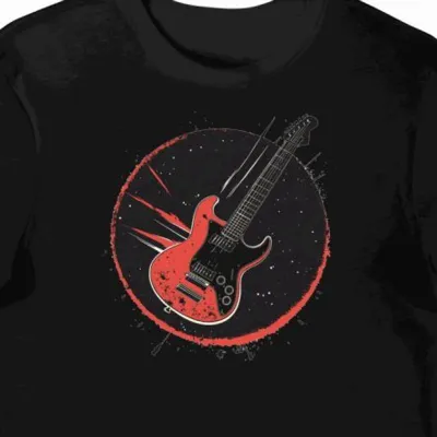 Koszulka męska czarna z nadrukiem legendy rocka