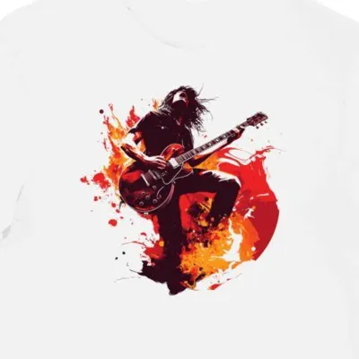 Koszulka męska biała z nadrukiem zespołu hard rockowego