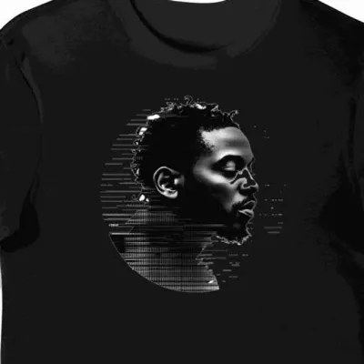 Koszulka męska czarna z nadrukiem Kendrick Lamar