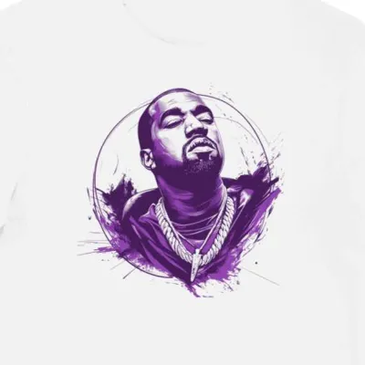 Koszulka męska biała z grafiką hiphopowego artysty
