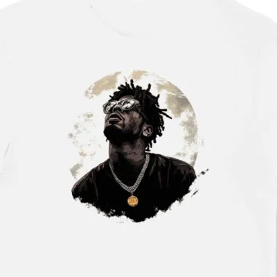 Koszulka męska biała z nadrukiem 21 Savage