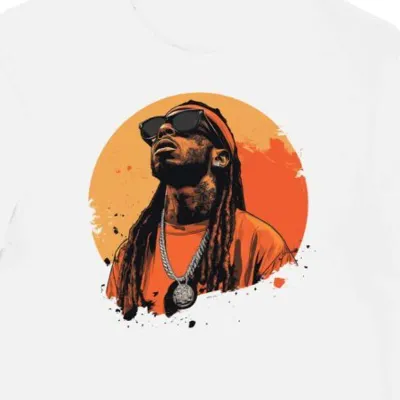 Koszulka męska biała z nadrukiem vibrant Lil Wayne