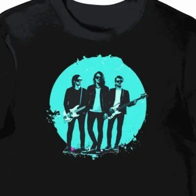 Koszulka męska czarna z nadrukiem zespołu indie rock
