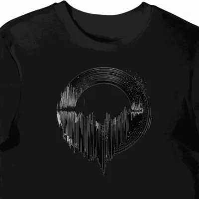 Koszulka męska czarna z grafiką futurystycznego Radiohead