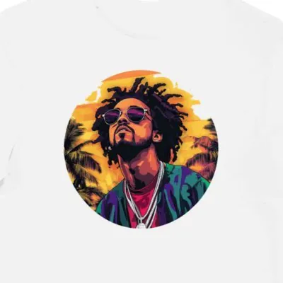 Koszulka męska biała z nadrukiem J Cole