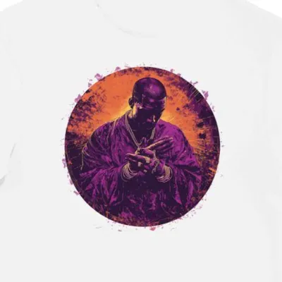 Koszulka męska biała z motywem muzyki Kanye West