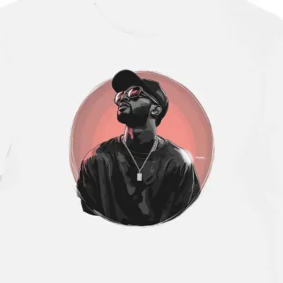 Koszulka męska biała z motywem artysty Big Sean