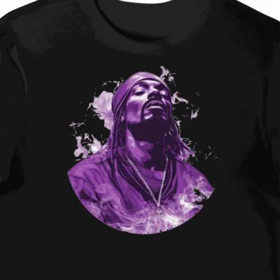 Koszulka męska czarna z nadrukiem Snoop Dogga