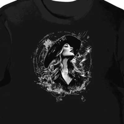 Koszulka męska czarna z nadrukiem Carrie Underwood