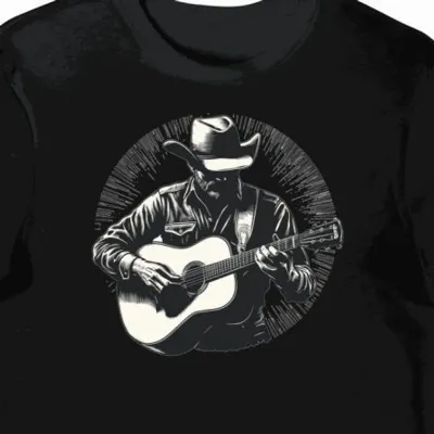 Koszulka męska czarna z motywem artysty George Strait