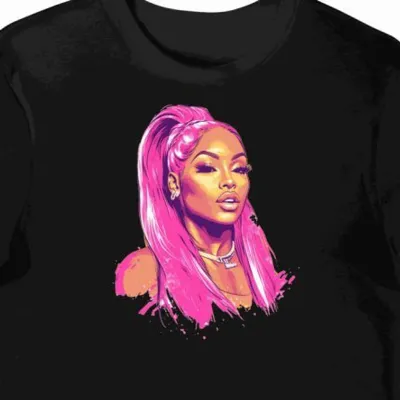 Koszulka męska czarna z motywem Nicki Minaj