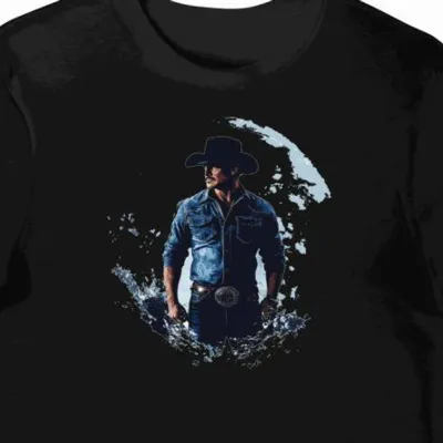 Koszulka męska czarna z motywem Tim McGraw