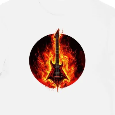 Koszulka męska biała z nadrukiem ognistej Metallica