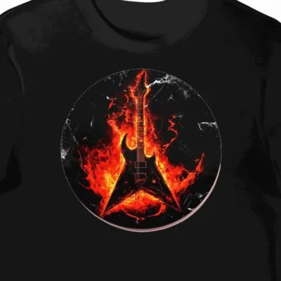 Koszulka męska czarna z motywem Metallica w ogniu