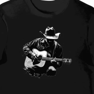 Koszulka męska czarna z motywem artysty country George Strait