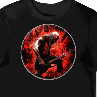 Koszulka męska czarna z nadrukiem metalowego zespołu Slayer