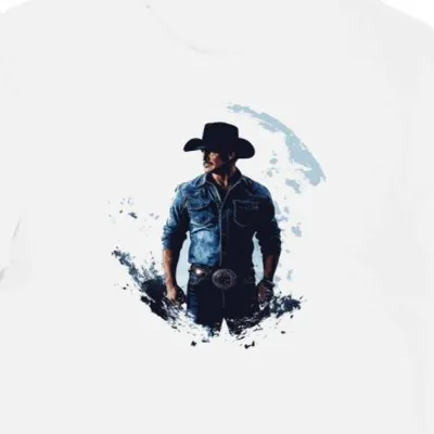 Koszulka męska biała z nadrukiem Tim McGraw