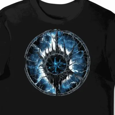 Koszulka męska czarna z motywem metalowym zespołu