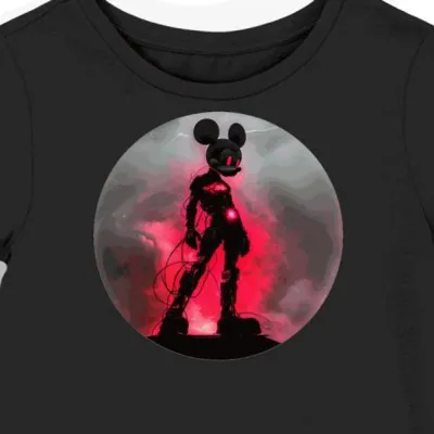 Koszulka damska czarna z motywem filmowym Mickey SciFi