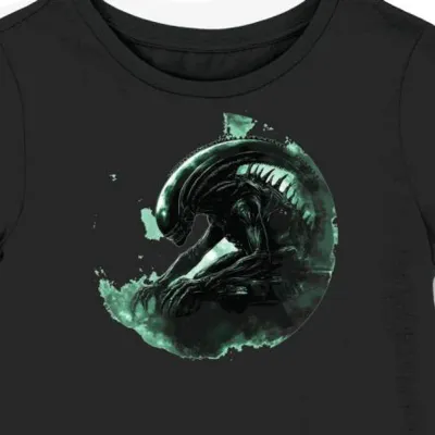 Koszulka damska czarna z motywem kosmicznego Xenomorfa