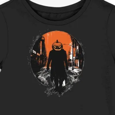 Koszulka damska czarna z motywem dyni Halloween