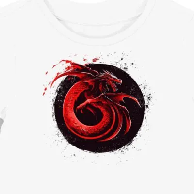 Koszulka damska biała z motywem symbolu Targaryenów