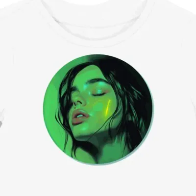 Koszulka damska biała z nadrukiem artystki Billie Eilish