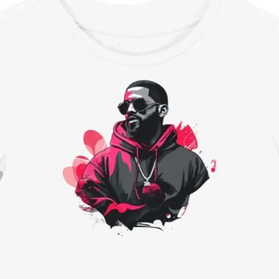 Koszulka damska biała z nadrukiem artysty hip-hop Drake