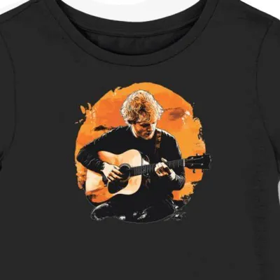 Koszulka damska czarna z motywem Ed Sheerana strumming