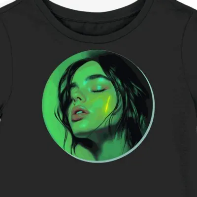 Koszulka damska czarna z nadrukiem Billie Eilish
