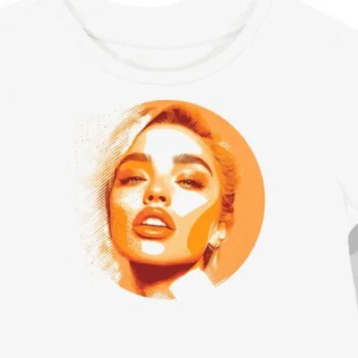 Koszulka damska biała z nadrukiem muzycznym inspiracji w stylu pop