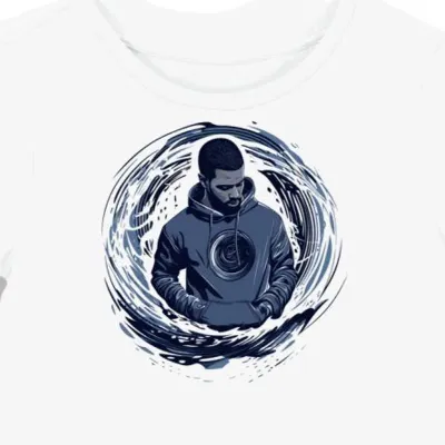 Koszulka damska biała z nadrukiem Drake hip-hop