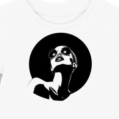 Koszulka damska biała z motywem muzycznym Lady Gaga