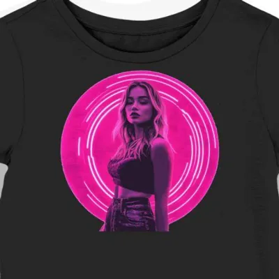 Koszulka damska czarna z motywem artystki Sabrina Carpenter