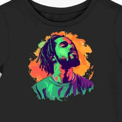 Koszulka damska czarna z motywem J. Cole hip-hop